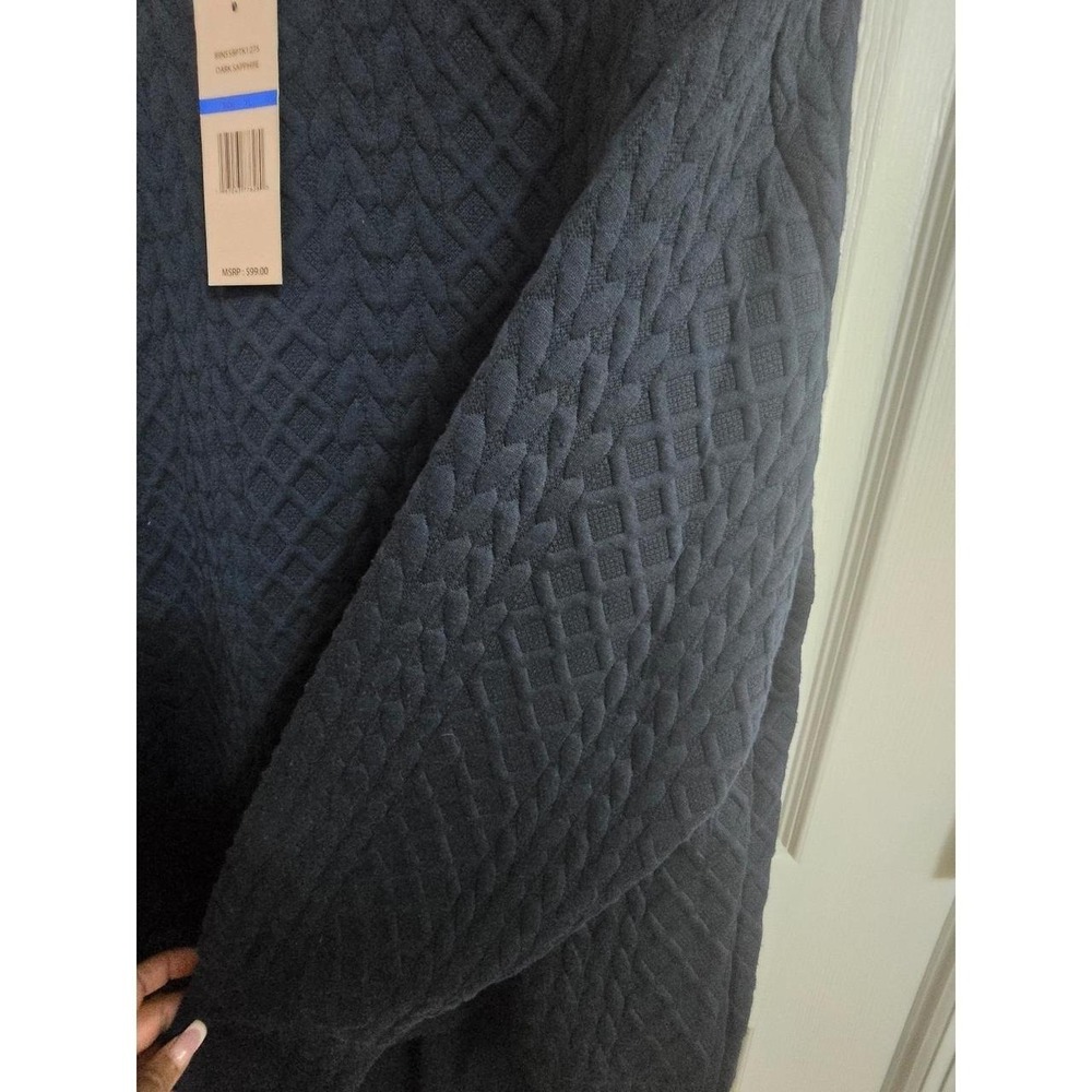NWT Nanette Lepore Quilted Crewneck & Pants Lounge Set Dark Sapphire XL MSRP $99 - Picture 7 of 7